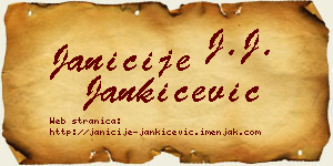 Janićije Jankićević vizit kartica
